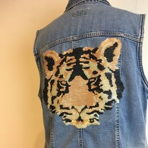 Handmade sequin tiger vest CLOSET CLEAROUT- SALE!